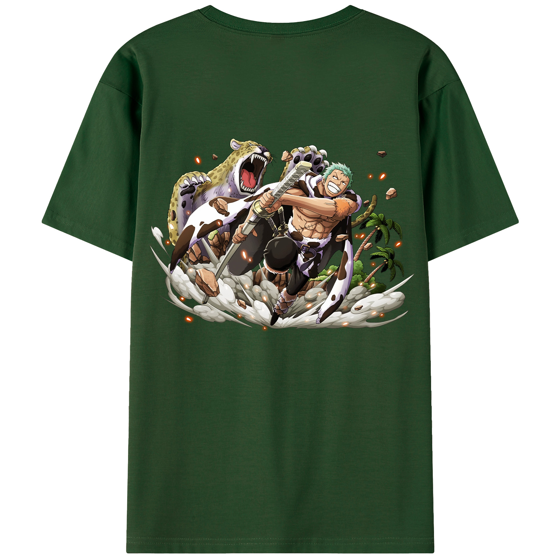 ワンピース ロロノア・ゾロ ONE PIECE Roronoa Zoro 綿100％半袖Tシャツ（背面プリント）